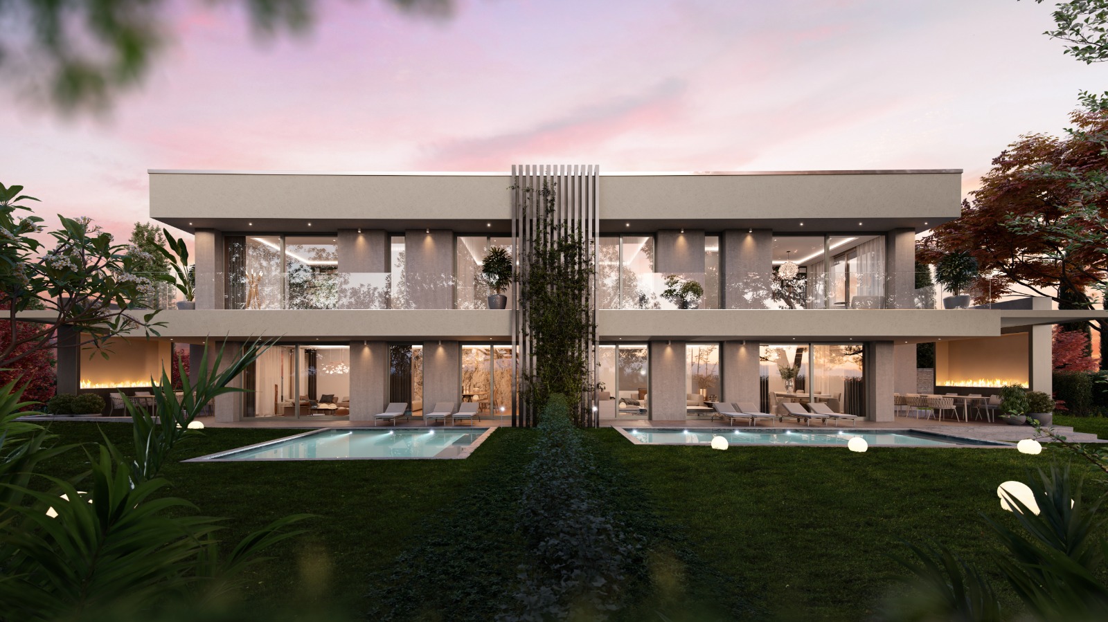 Villa contemporaine vendue à Chêne-Bougeries, 300m2, piscine, jardin, 4 chambres, standing élevé