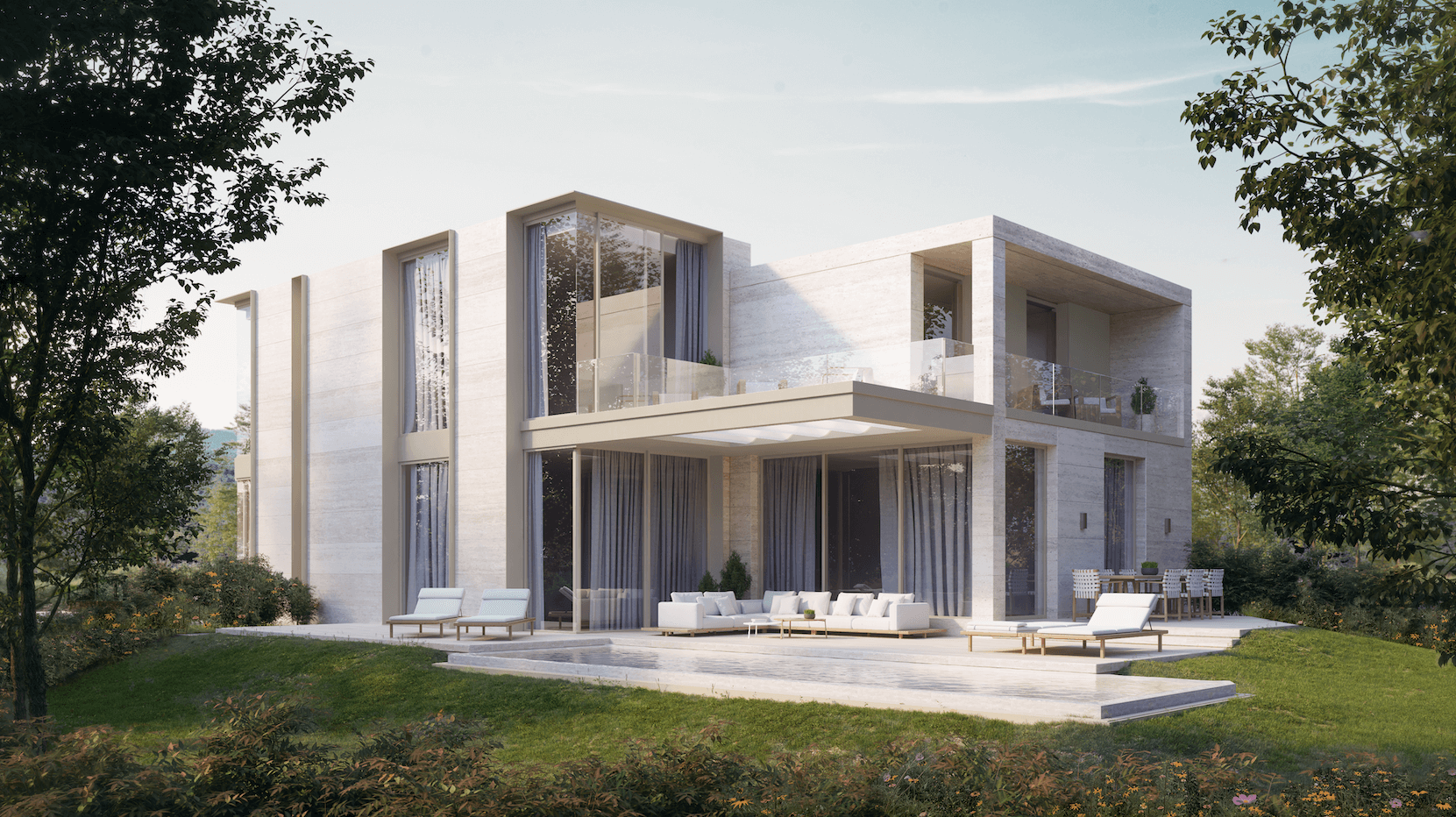 Villa contemporaine de luxe vendue à Chêne-Bougeries, 500m2, piscine, cinéma, finitions haut standing